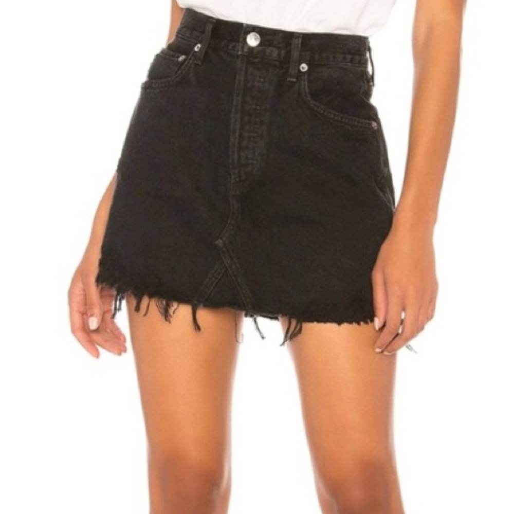 Agolde Quinn Black Denim Mini Skirt 🖤